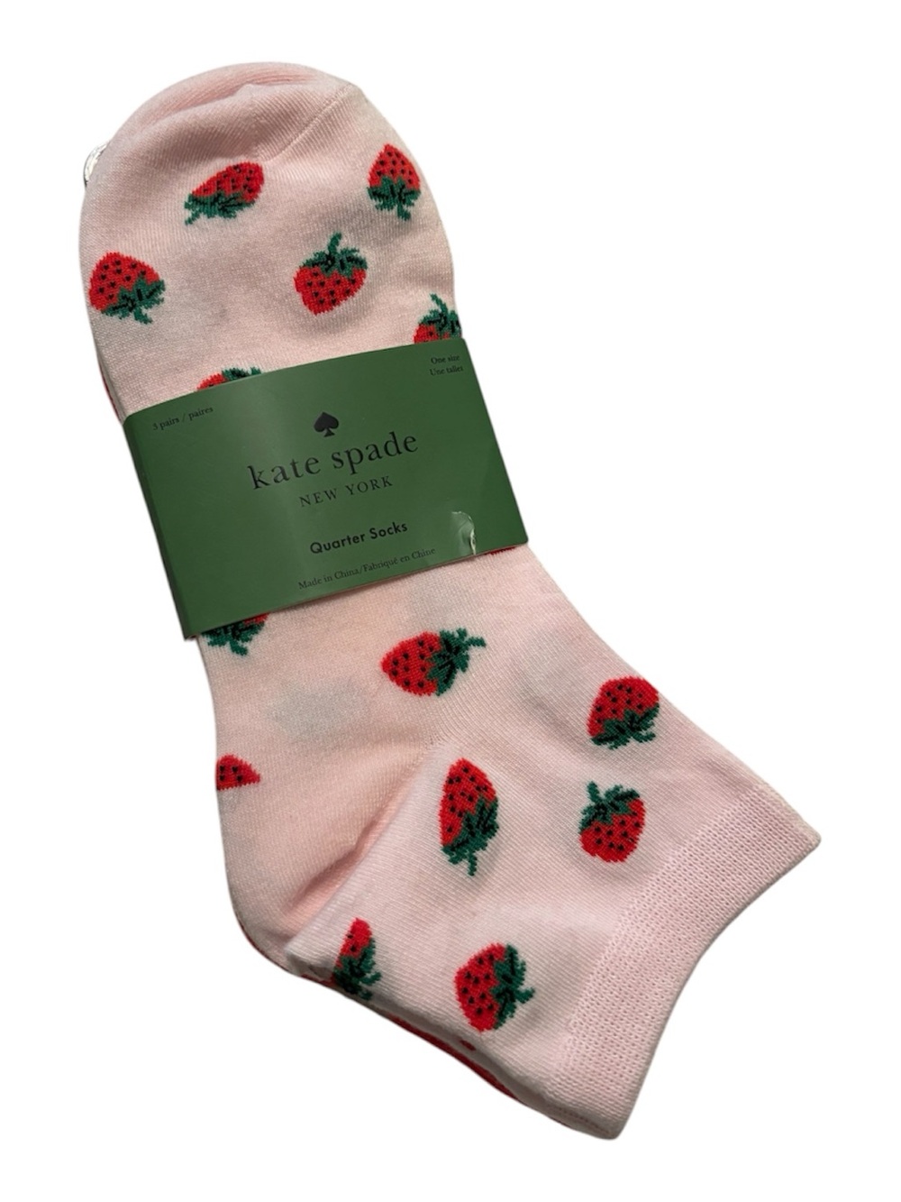 Kate Spade strawberry quarter socks 3 pack - NWT